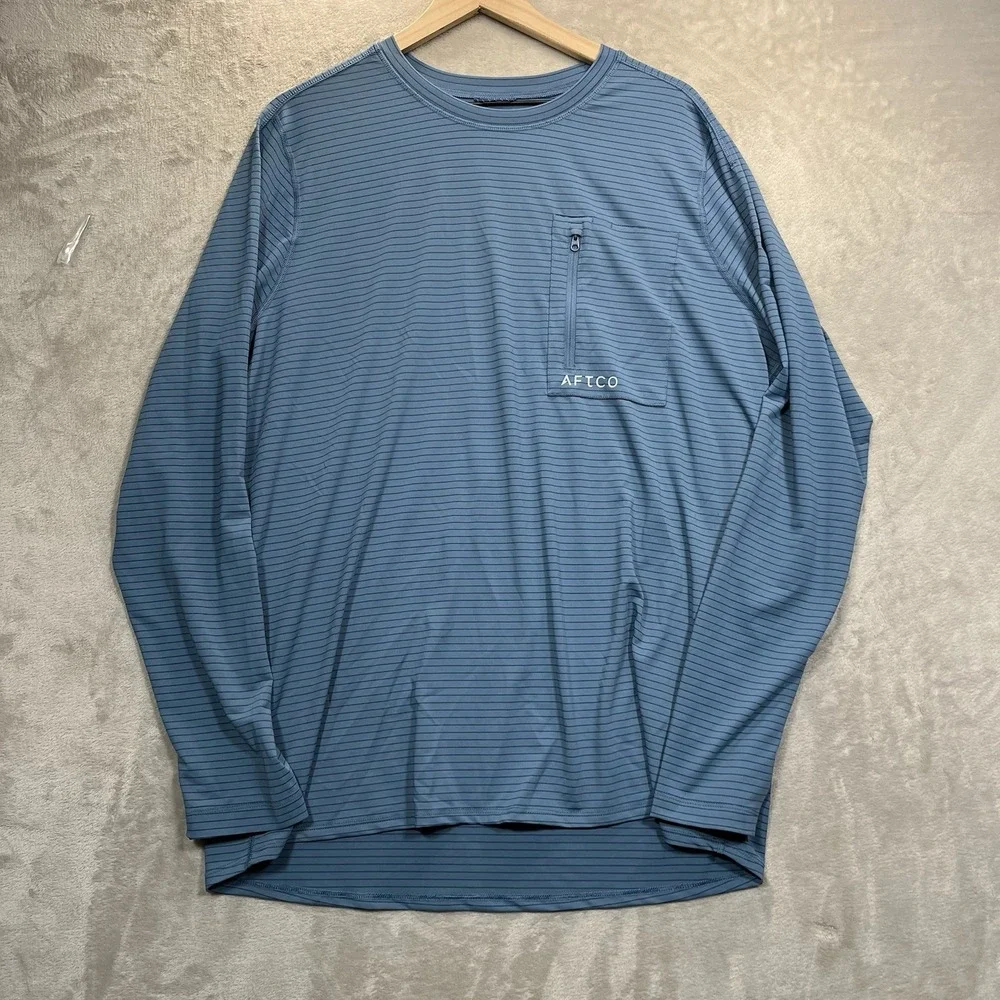 AFTCO Channel Performance Shirt Mens XL Pocket Fishing Sun Outdoor